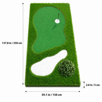 Putting Mat, 1.5m x 3.5m Artificial Grass Putting Green with Slope, Indoor Outdoor Practice for Golfers
