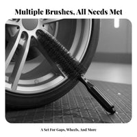 Car Crevice Cleaning Tool Versatile Car Detailing Brush Sturdy Bristles Wheel Cleaning Brush for Professional Cleaners, Men, Garage, Motorcycles
