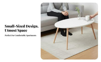 Nordic Design Oval End Table Minimalist Design Oval Accent Table Space-Saving Household Furniture Multi-Room Use for Apartment Dwellers, Homeowners, Students, Bedroom, Small Areas, Office, Entryway