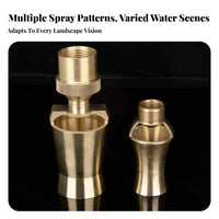 Brass Water Feature Nozzle Precision Crafted Adjustable Water Column Nozzle Thickened Design Waterfall Spray Head for Professionals, Courtyard, Garden