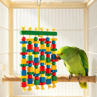 Chewable Hanging Bird Chew Toy Parrot Chew Toy Colorful Cage Accessory Natural for Parrots, Cockatiels, Conures