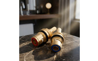 2 Pieces Replacement Brass Faucet Ceramic Good Sealing Faucet Ceramic Stem Solid Plumbing Part High-Quality for DIYers, Plumbers, Kitchen