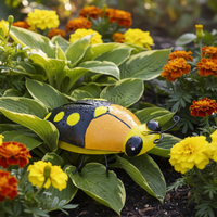Metal Ladybug Garden Wall Decor Sculpture Outdoor Yard Art Ornament