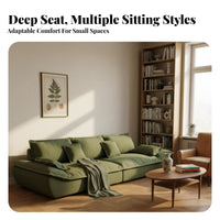 Curved Corduroy Sofa Retro Aesthetic Living Room Furniture mid-century modernperiod Inspired Lounge Couch for Homeowners, Families, Den, book corner corner, Home Office
