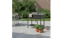 Utility Sink with Bottom Shelf Single Basin Utility Sink with Faucet Heavy Duty Easy to Clean for Homeowners, Patio, Backyard
