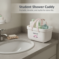 Cartoon Portable Drainable Storage Basket for Bathroom, Toiletries, Toys, and Sundries