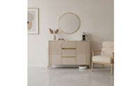 Sideboard with Metal Legs Marble-Look Sideboard Cabinet with Storage Modern Storage Cabinet for Dining Room, Entryway