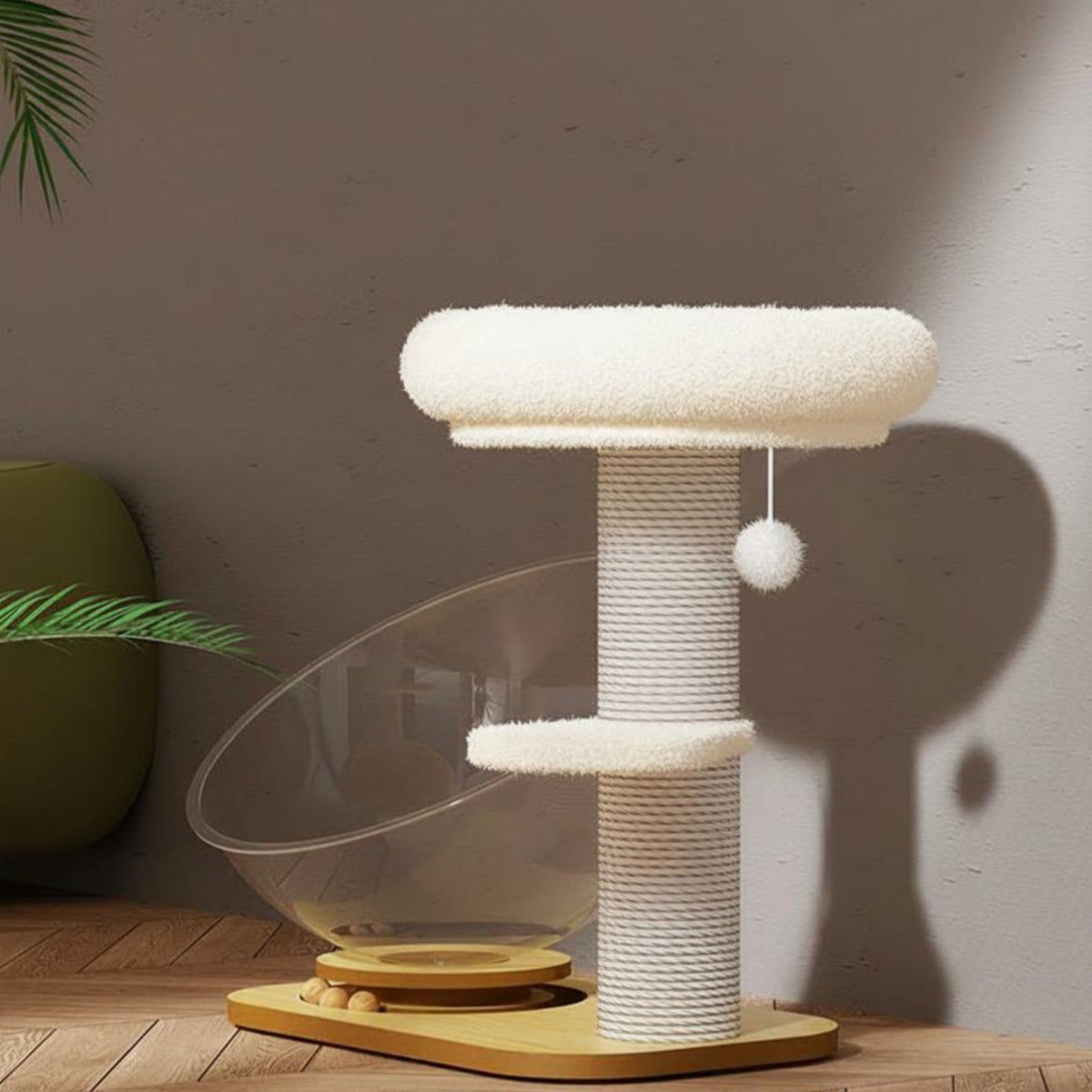 Space Capsule Cat Tree with Sisal Post and Toy
