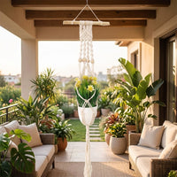 Macrame Plant Hanger, Handwoven Plant Hanger from Natural Fiber Rope, 85cm Long, for Indoor & Outdoor, Garden & Balcony, Nordic Style