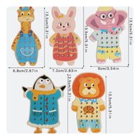 Early Learning Cartoon Lacing Toy Fine Motor Skills Wooden Lacing Toy Educational for Children