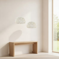 2 Pieces Woven Lampshade Cover Boho Open Lattice Lampshade Coastal Pendant Light Shade for Creative Hobbyists