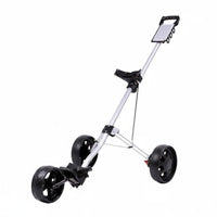 Foldable Golf Push Cart Adjustable Handle 3 Wheel Golf Trolley Mesh Storage Sports Gear for Golfers