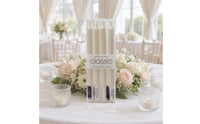 4 Pieces Flat Top White Pillar Candle Visible Wick Slim Pillar Candle 25.7 Cm Long