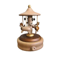 Gift Portable Hand-Turn musical box  Wooden Crank musical box