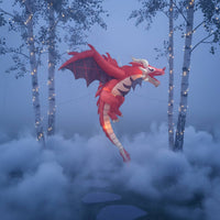 Hanging Dragon Illuminated Inflatable Dragon with Light Halloween Decoration Glowing for Yard, Porch