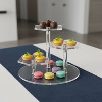 Transparent Acrylic Display Stand Clear Tiered Display Stand Multi Purpose Acrylic Riser Stacked for Shelf, Room Decor, Desk