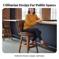 With Footrest utilitarian rearrest Stool Vintage Design rearrest Counter Stool Sturdy Frame Bar Chair Easy Assembly for Homeowners, Business Owners, Duos, Cafe, Restaurant, Party Room, Kitchen Island