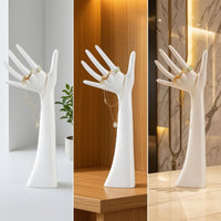 Hand Jewelry Display Resin Wrist and Finger Display Holder Countertop Band Holder with Tray for Vanity, Dresser, Boutique