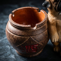 Pug Dog Ashtray Tabletop Vessel Whimsical for Living Room