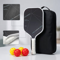 2 Pieces Pickleball Paddle Carbon Fiber Pickleball Paddle with Bag Perforated Grip Lightweight for Intermediate Players