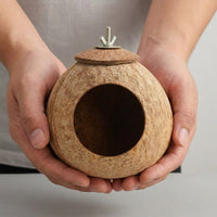 Coconut Hut Hamster House, Easy Clean Pet House for Small Rodents, Chewable with 7cm Entry for Summer and Winter Use