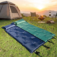 Inflatable Mattress with Integrated Pillow, Self-Inflating Air Mattress and Camping Mat, Waterproof Mat with Carry Bag, Folding Sleeping Mat