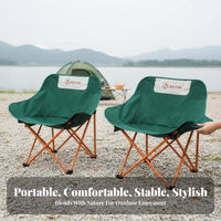 Foldable Lowcontour Moon Chair Lightweight Folding Seat With Backrest Portable Seating Rapid-Folding for al fresco diningkers, concert and attenders, Camping, Outdoors, Fishing, al fresco dining