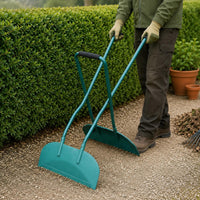 Black Grip Handles Garden Foliage Rake Hollow-Construction Construction Curved Foliage Rake Polished Painted Finish Outdoor Tool