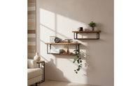 Wall-Mounted Metal Brackets Space-Saving Wall Shelves with Metal Brackets Sturdy for Entryway