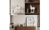 Minimalist Horse Sculpture with Pedestal Elegant Horse Figurine Smooth Decor Timeless for Living Room