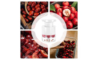 Food Grade Material Cherry Pitter Mess-Messless Stone Catcher Multi-Cherry Pitter Easy to Use 7-Hole Remover Time Saving for Bakers, Jam Making, Baking, Canning
