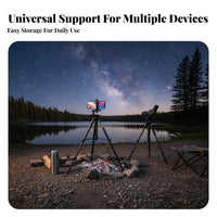 Portable Camera Tripod 3-Way Pan Head Phone Tripod Multi-Device Support Live Broadcasting Stand Lightweight for Photographers, Content Creators, Outdoor, Footage Recording, Travel, Workshop