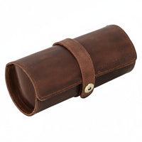 3-Watch Storage Roll Portable 3-Compartment Watch Roll Case Handmade Removable Pillows for Men, Display