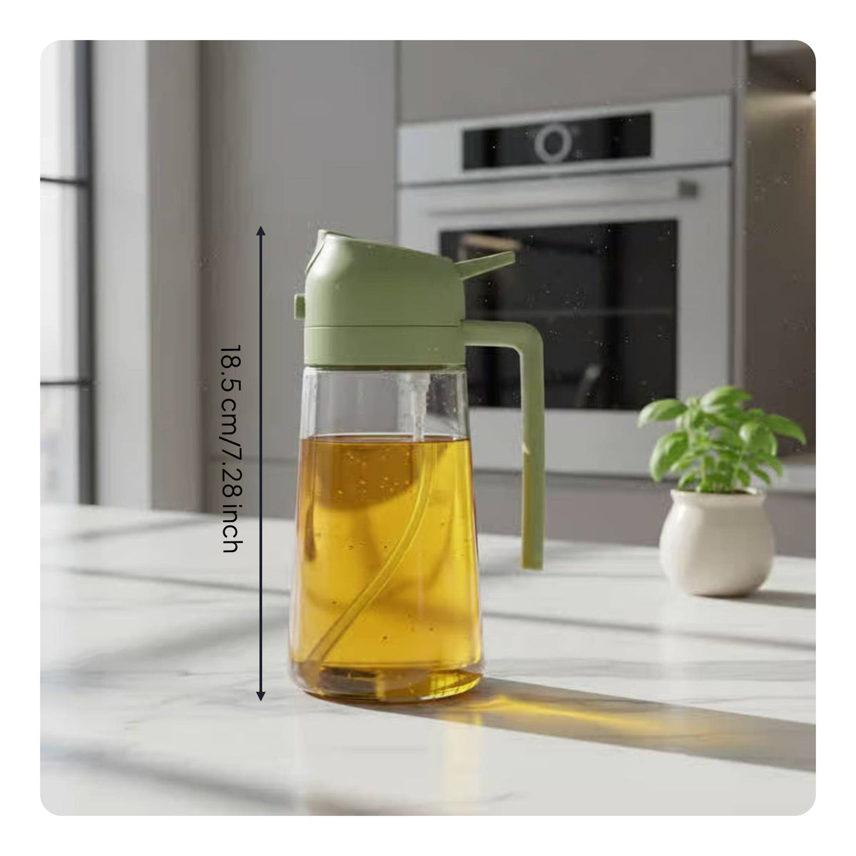 Leakproof 2 in 1 Oil Sprayer and Dispenser Large Capacity Glass Oil Spray Bottle Chemical-Free-Unrestricted Kitchen Gadget Wide Mouth for Health Conscious Cooks