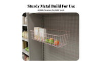 Grid Wall Storage Basket Multi-Functional Grid Panel Hanging Basket Space-Saving Hanging Metal Holder for Retailers, Students, Kitchen, Office