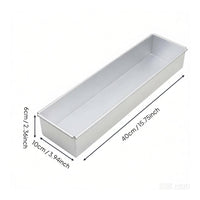 Rectangular Tiramisu Pan Aluminum Mousse Cake Container Long Loaf Pan for Dessert Makers, Bakery