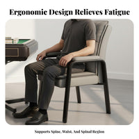 Thickly Padded Cushion Upholstered High-Back Chair Anti-Slip Foot Pads Seating Furniture Sturdy Frame Lounge Seat Ergonomic Design for Mahjong Players, Office Workers, Teahouse, Game Room, Reception Area, Reading Nook