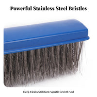 Metal Bristles Pool Cleaning Brush Hanging Hole Pool Brush Raised Handle Side Braces