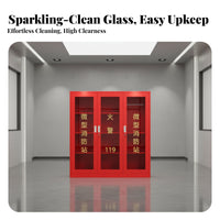 Cold-Rolled Steel Micro Fire Station Cabinet Strong and Long-Lasting Fire Equipment Cabinet Rust Resistant Glass Door Safety Locker for Construction Site Managers, School Administrators, Factories, Office Buildings, Workshop, Shopping Malls
