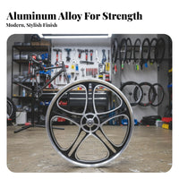 1 Piece 20 Inch Bike Wheel Aluminum Alloy Mag Style One-piece Heavy Duty Bicycle Wheel Solid Stable Performance Suitable for Road Riding Bike Modification