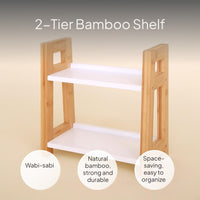 Bamboo Spice Rack Countertop Organizer Minimalist Design