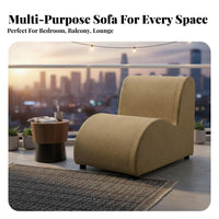 Japanese aesthetic Caterpillar-Shaped Lounge Chair adaptable Design Upholstered Lounge Chair Soft Fabric Upholstery Floor Sofa Ergonomic Shape for Adults, Homeowners, Bedroom, Living Room, study reading corner, Apartment