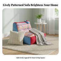 Creative Design checkered Block Armchair Comfortable Seating Lounge Chair Deep Seat Home Furnishing dense Foam Filling for Apartment Dwellers, Students, Young Adults, Living Room, Bedroom, Study