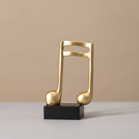 Gold Music Note Statue Golden Musical Note Statue Shiny Musical Symbol Decoration Streamlined for Musicians, Living Room, Office, TV Cabinet, Bookshelf