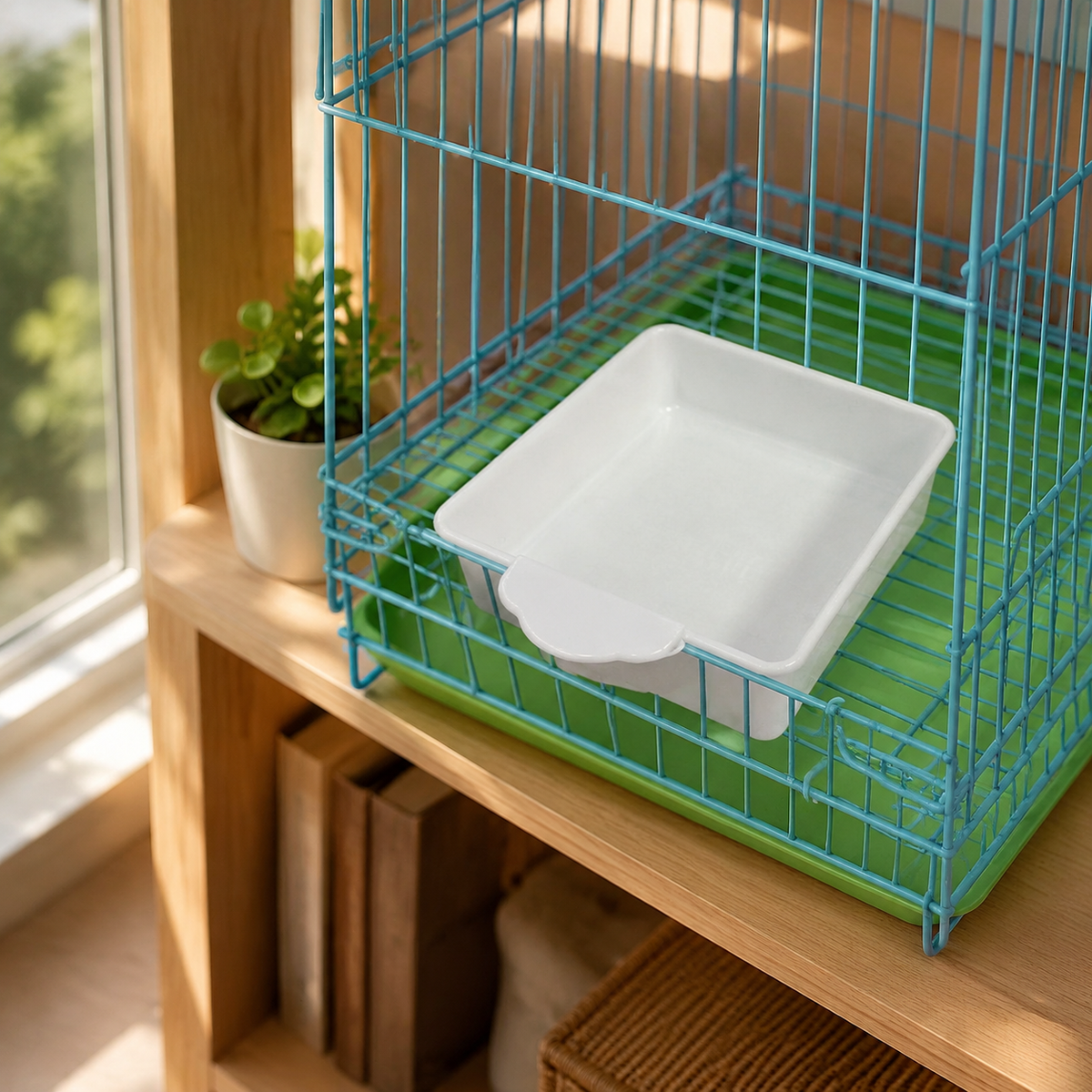 Bird Bath, For Parakeets, Small Birds, 13x11x3.5cm, Hanging Type, For Birdcage Installation, Resin, White, Set of 5