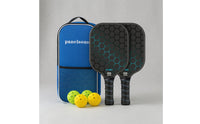 2 Pieces Carbon Fiber Pickleball Paddle Set Beginner-Friendly Pickleball Paddle Set with Balls Long-Lasting Sporting Goods Portable for Outdoor Courts