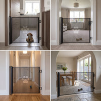 Retractable Pet Safety Gate for Dogs and Cats, No-Drill Installation, Stair Barrier and Room Divider
