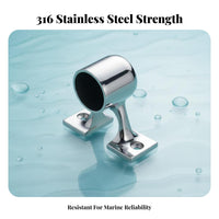 Yacht Handrail Bracket Seawater Yacht Rail Stanchion Base Boat Handrail Base Rust Resistant Boat Guardrail Mount
