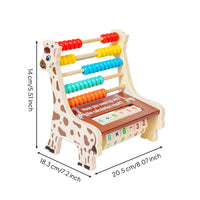 Wooden Counting Toy Cutout Side Panels Preschool Learning Giraffe Abacus Kids Math Toy for Children