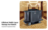 Silent Wheels Hotel Service Cart Multi-Functional Multifunctional Housekeeping Cart Large Capacity Industrial Janitorial Trolley Easy Mobility for Housekeepers, Janitors, Maintenance Workers, Restaurants, Restaurant, Public Venues, Hospital